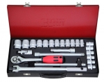 1/2"DR. 24件套筒扳手工具組
S424A-MS1